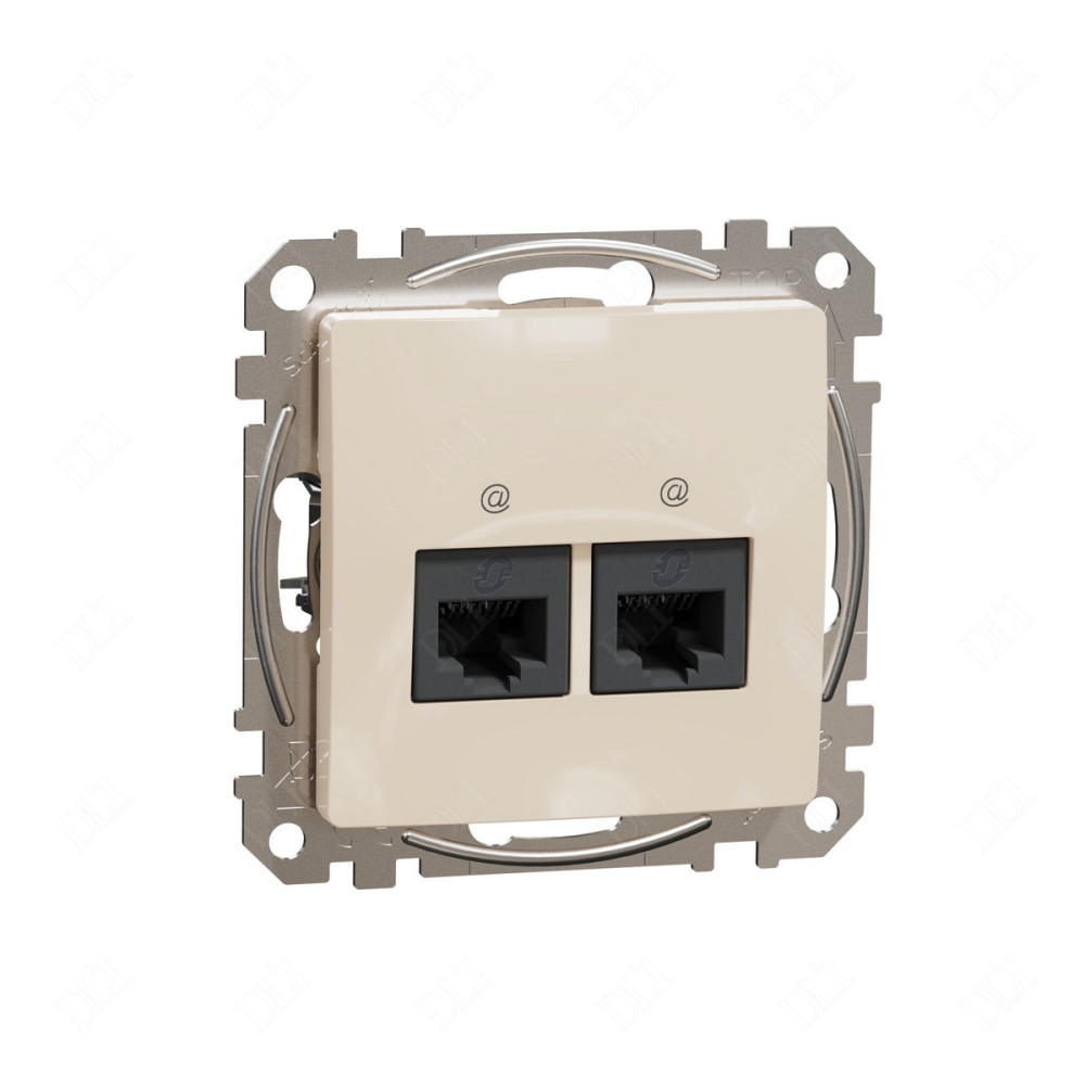 Розетка комп'ютерна 2-на UTP Cat5e Schneider Electric Sedna Design Бежевий SDD112452